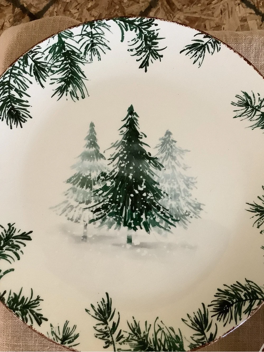 Bnwt Robert Stanley Forest Pine Decorative Dinner Plates - Set of 4